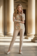 Elegant Paisley Blossom Women's Fitted Shirt-0