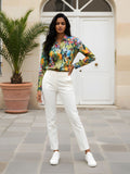Women's Vibrant Floral Print Fitted Shirt-0