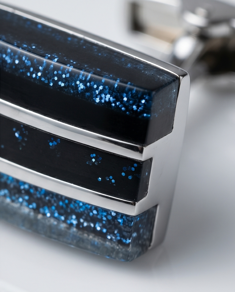 Midnight Nebula Rectangular Cufflinks-2