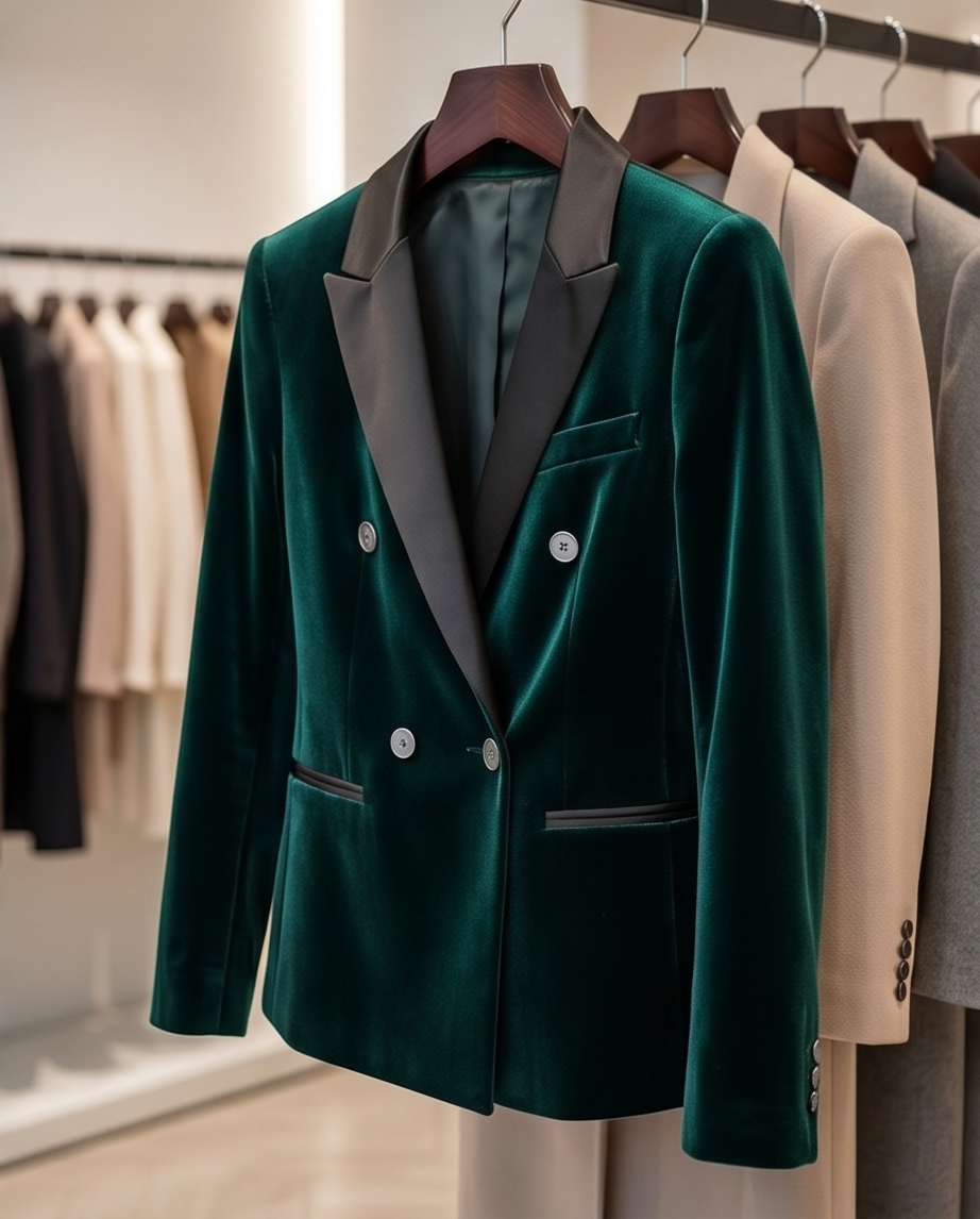 Green Double Breasted Dinner Jacket-3