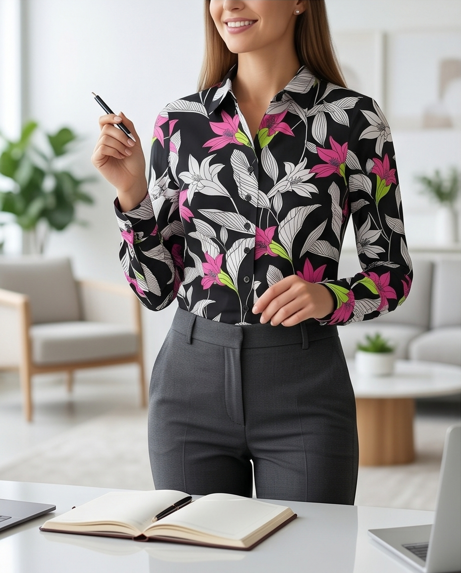 Exotic Bloom Extra Slim Fit Cotton Shirt-0