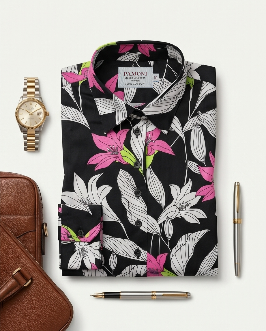 Exotic Bloom Extra Slim Fit Cotton Shirt-1