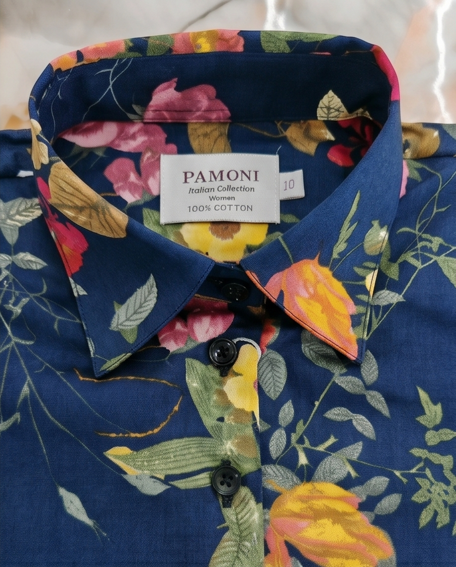Figure-Flattering Floral: Women's 100% Cotton Extra Slim Fit Shirt-2