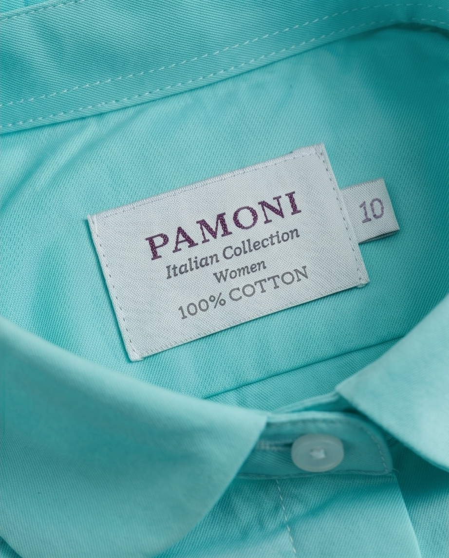 Women's Fitted Aqua Cotton Shirt-3