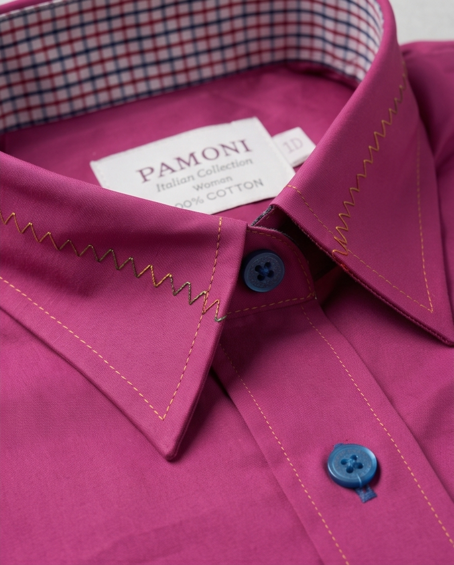 The Polished Magenta Fitted Cotton Shirt-1
