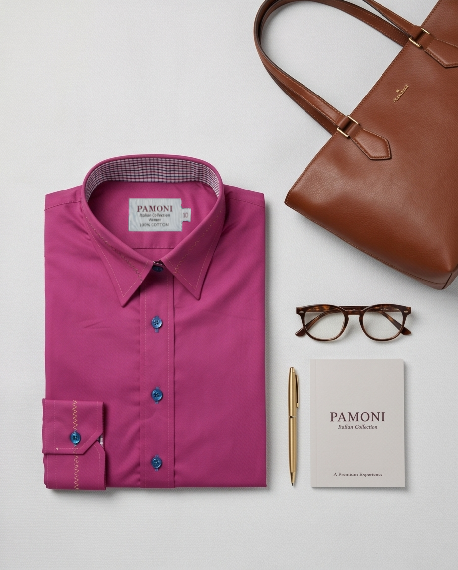 The Polished Magenta Fitted Cotton Shirt-3