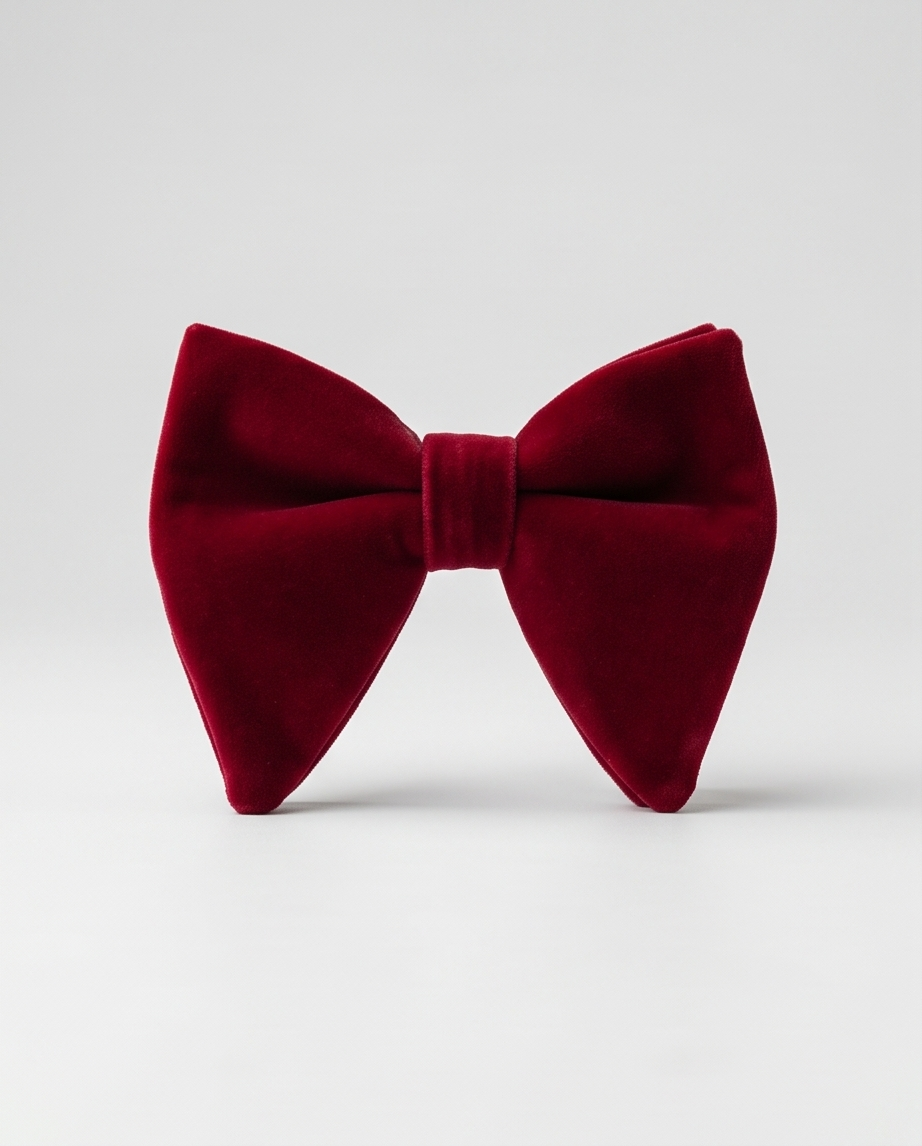 Rich Burgundy Velvet Bow Tie-2