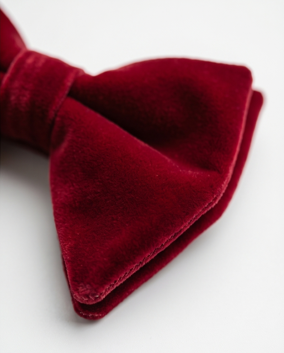 Rich Burgundy Velvet Bow Tie-3