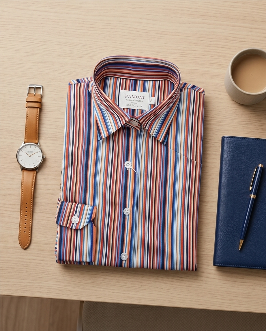 The Executive Stripe Fitted Cotton Shirt-2