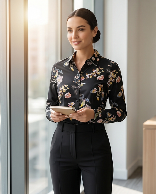 Botanical Garden Extra Fitted Cotton Shirt-0