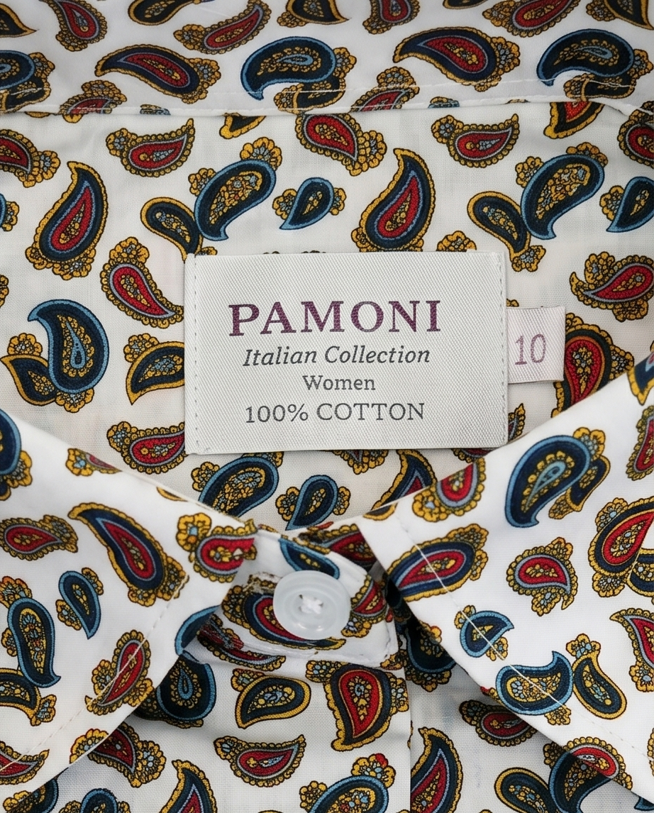 Classic Paisley Print Fitted Cotton Shirt-2