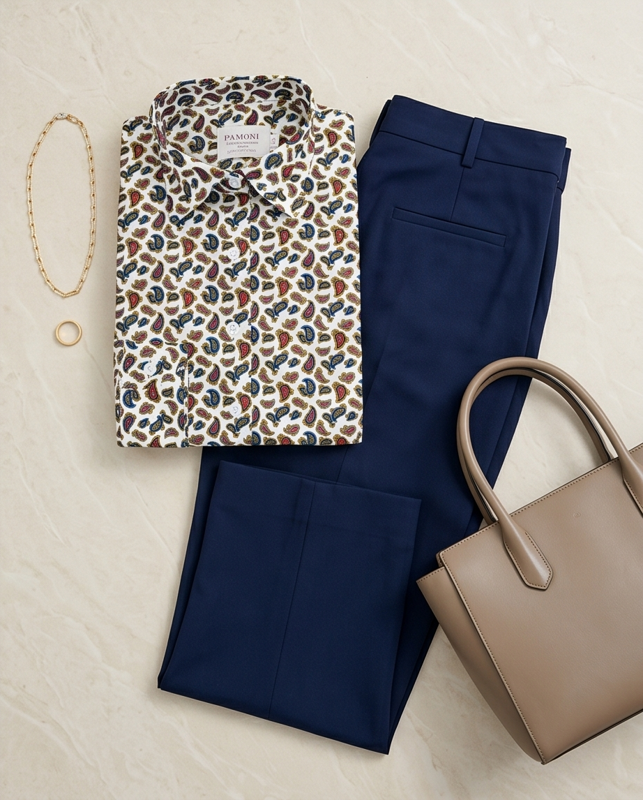 Classic Paisley Print Fitted Cotton Shirt-3