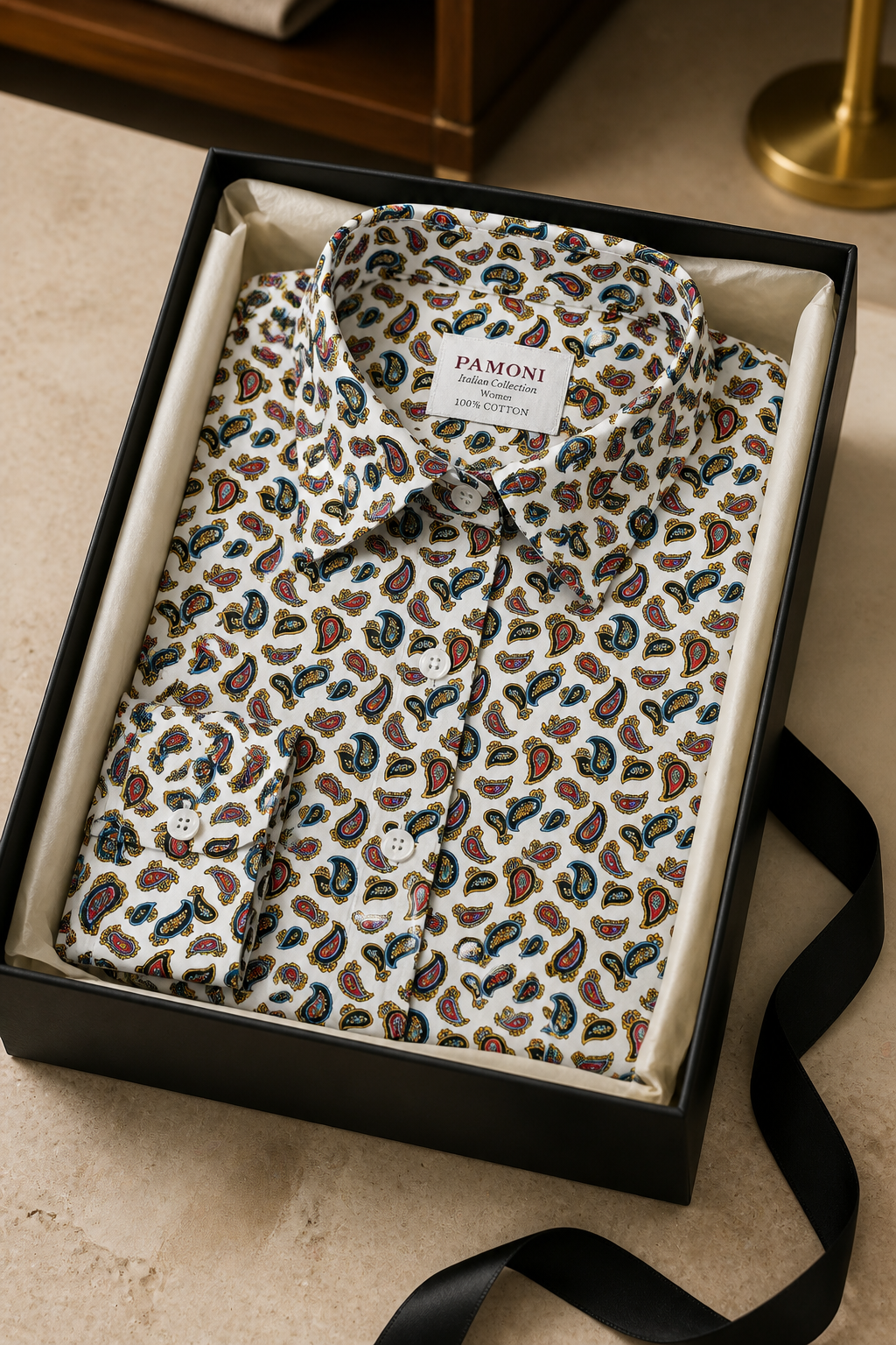 Classic Paisley Print Fitted Cotton Shirt-4