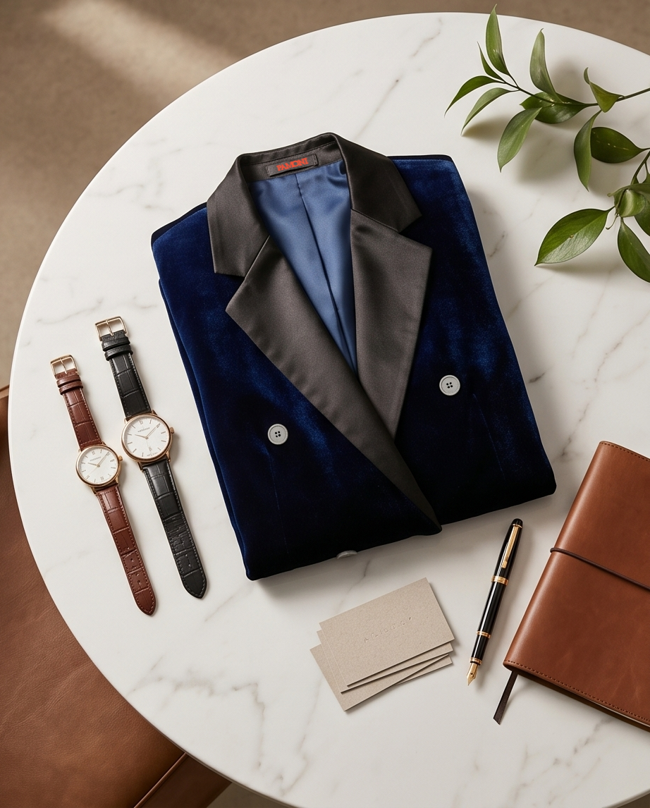 Navy Double Breasted Dinner Jacket-2