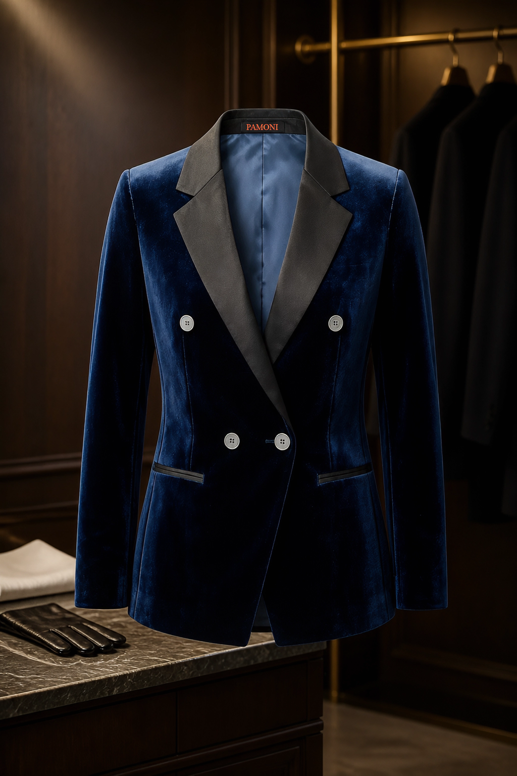 Navy Double Breasted Dinner Jacket-3
