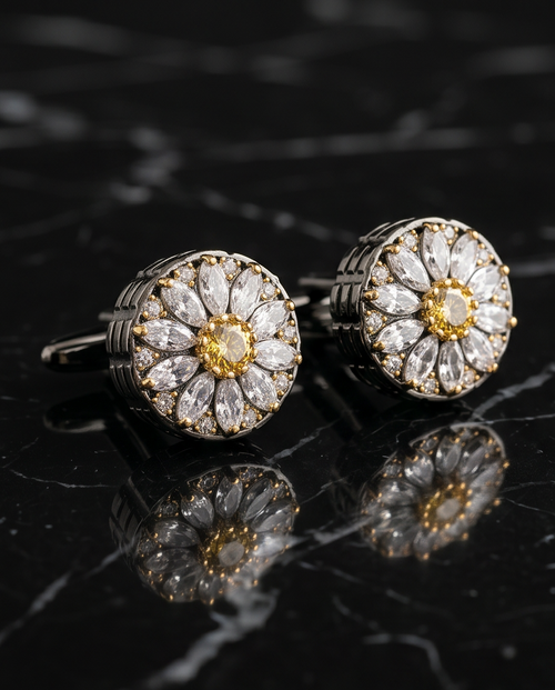 Blooming Radiance Gemstone Cufflinks-0