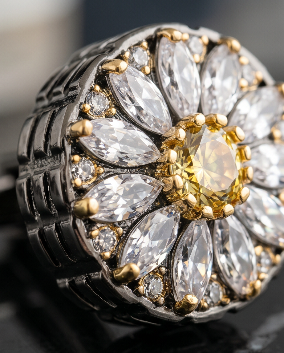 Blooming Radiance Gemstone Cufflinks-2