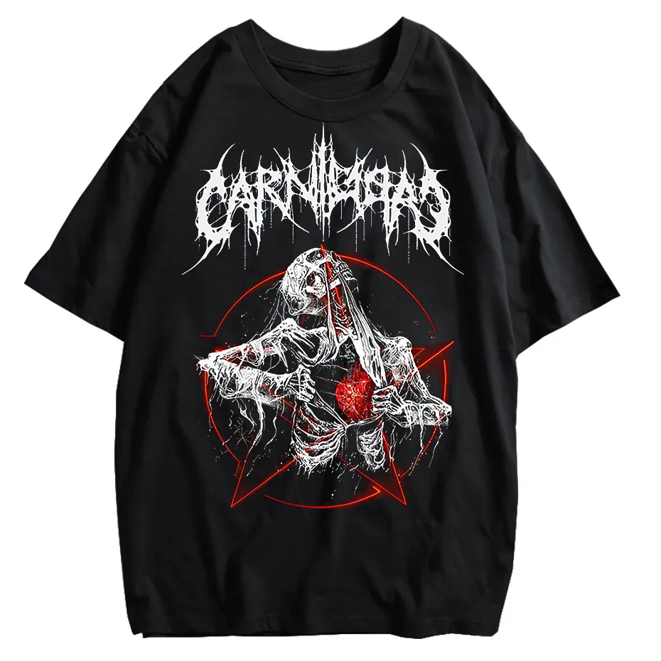 Gothic Demon Anime Print T-Shirt Women Y2K Harajuku Streetwear-2