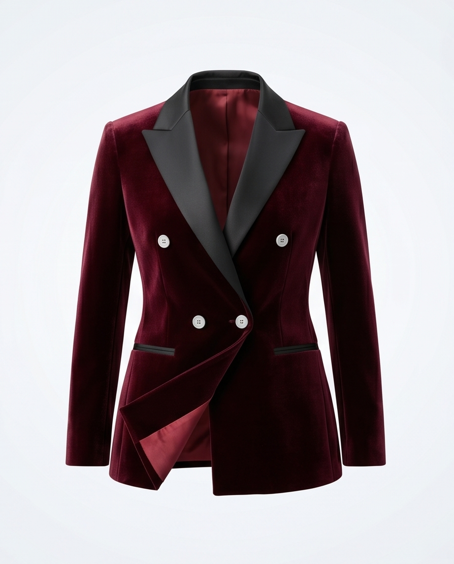 Burgundy Double Breasted Dinner Jacket-3