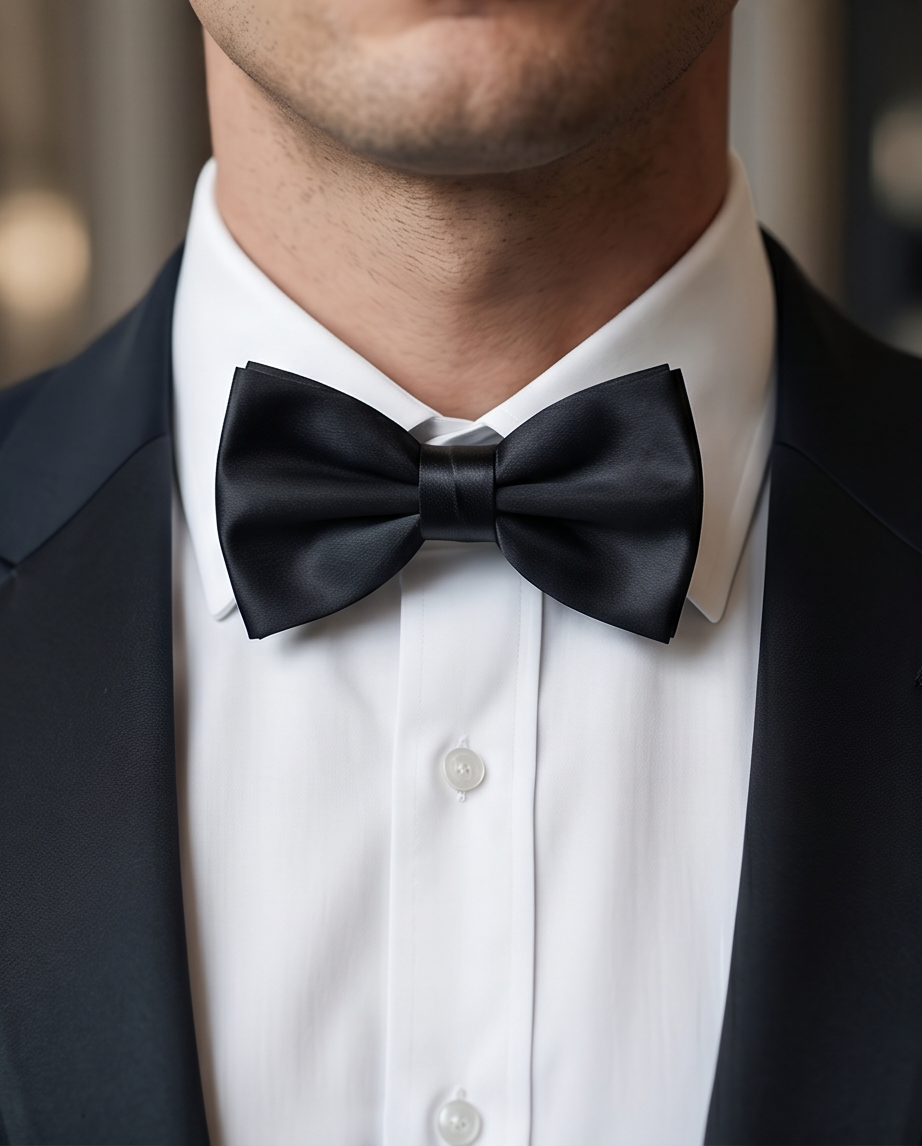 Men’s Formal Black Satin Bow Tie-0