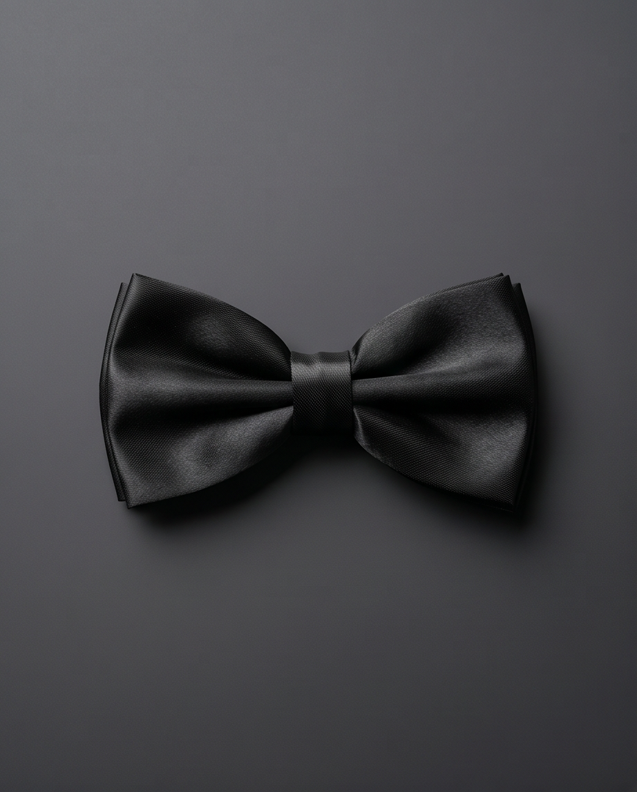 Men’s Formal Black Satin Bow Tie-2