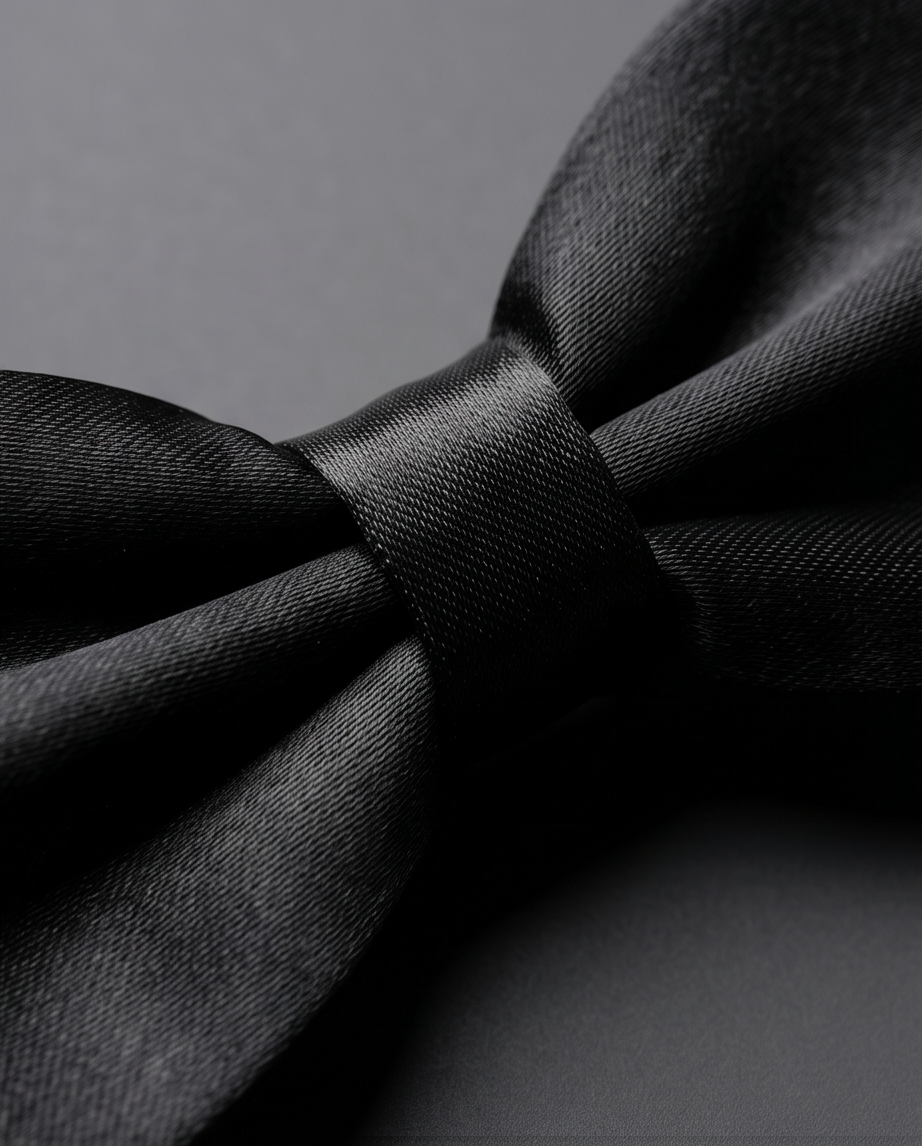 Men’s Formal Black Satin Bow Tie-3