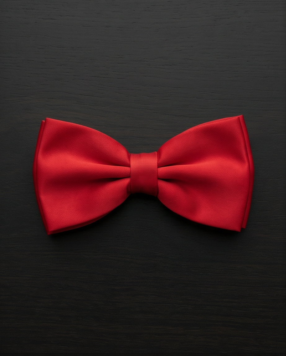 Classic Scarlet Satin Bow Tie-1