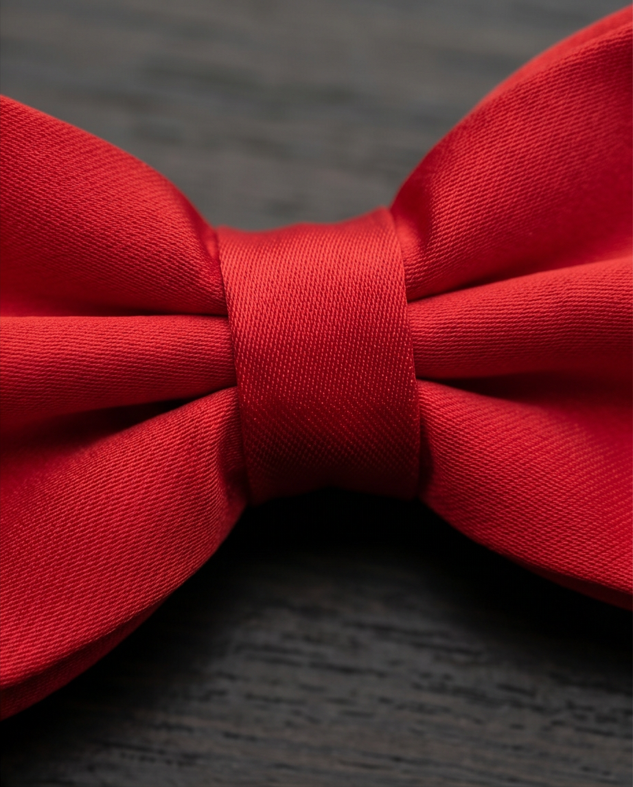 Classic Scarlet Satin Bow Tie-2