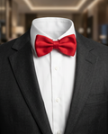 Classic Scarlet Satin Bow Tie-0