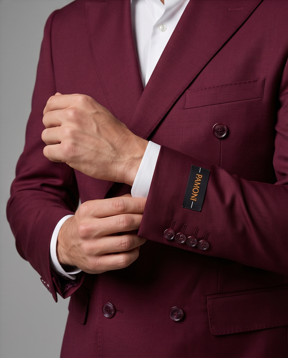 The Burgundy Tailored Double-Breasted Suit-1