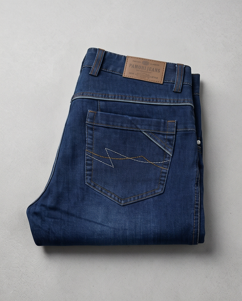 Men’s Classic Regular Fit 100% Cotton Denim Jeans – Dark Wash-3