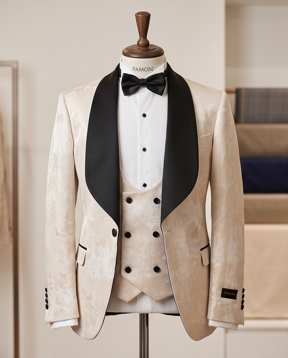The "Midnight Gala" Champagne Tuxedo Set-1
