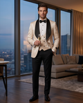 The "Midnight Gala" Champagne Tuxedo Set-0