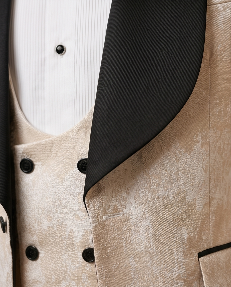 The "Midnight Gala" Champagne Tuxedo Set-2