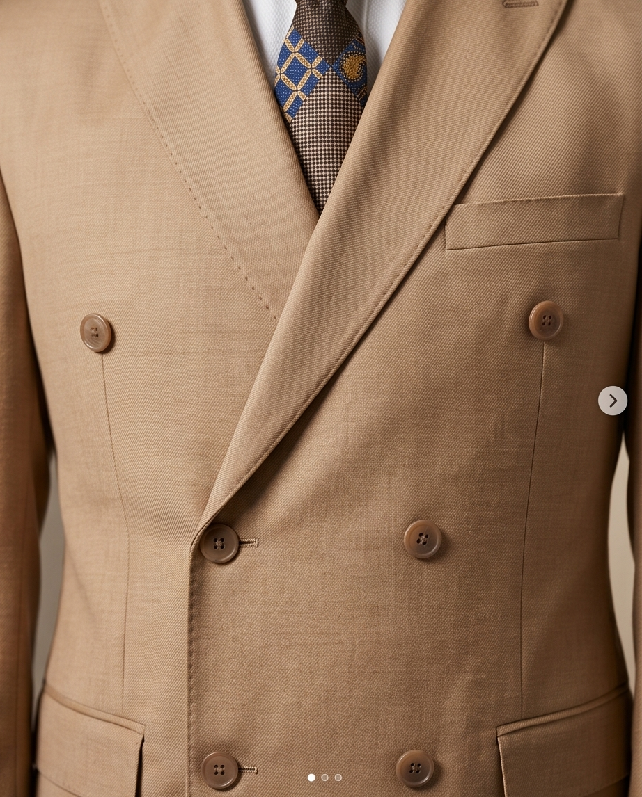 The Sovereign Double-Breasted Slim-Fit Suit – Camel Wool Blend-3
