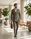 The Executive Stripe: Men’s Slim-Fit Wool-Blend Double-Breasted Suit-0