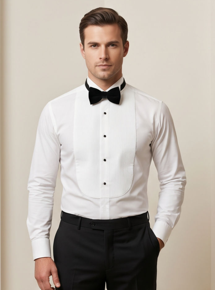 The Sovereign Pleated Tuxedo Shirt-0