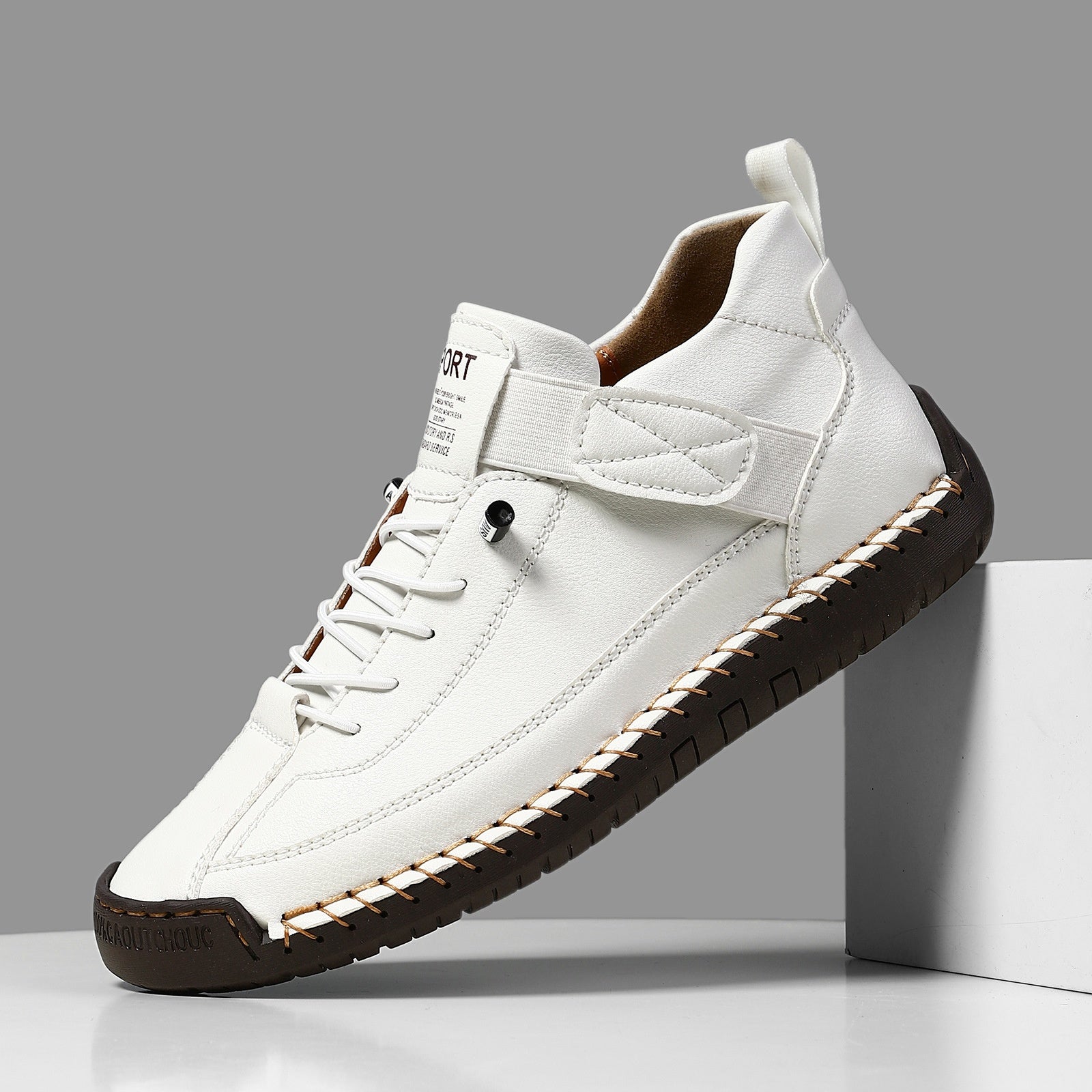 Men's mid top Martin boots outdoor casual workwear stitched men's shoes