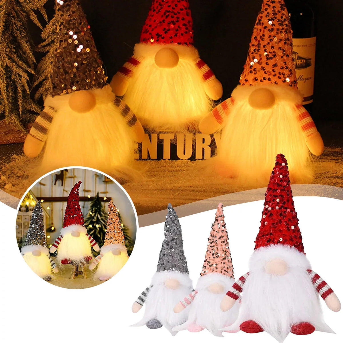 Twinkling Trio: Rudolph Sequin Delight for Christmas