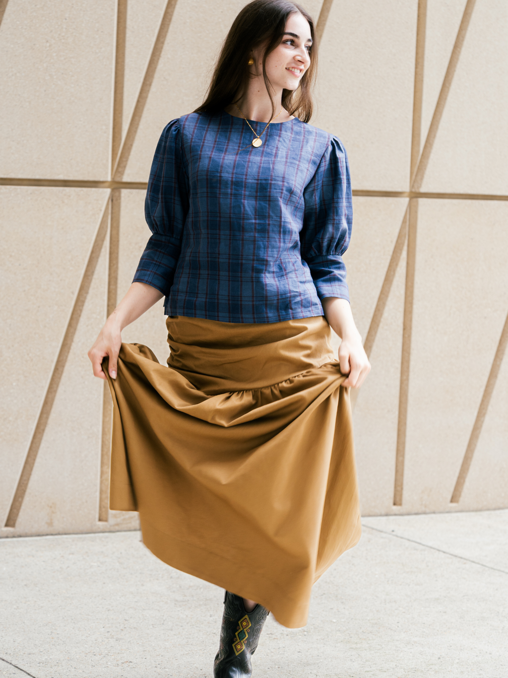 Gathered Maxi skirt Organic cotton – Hilda | No More Nobody