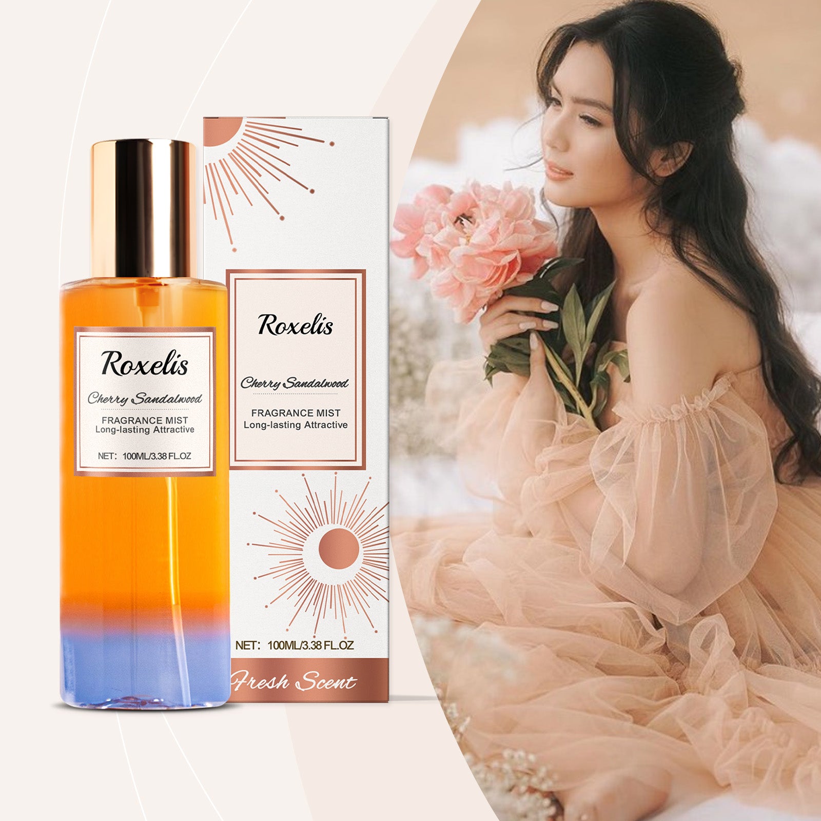Roxelis Cherry Sandalwood Romantic Body Fragrance Natural Fresh Light Elegant Fragrance For Daily Date Stay Elegant Perfume