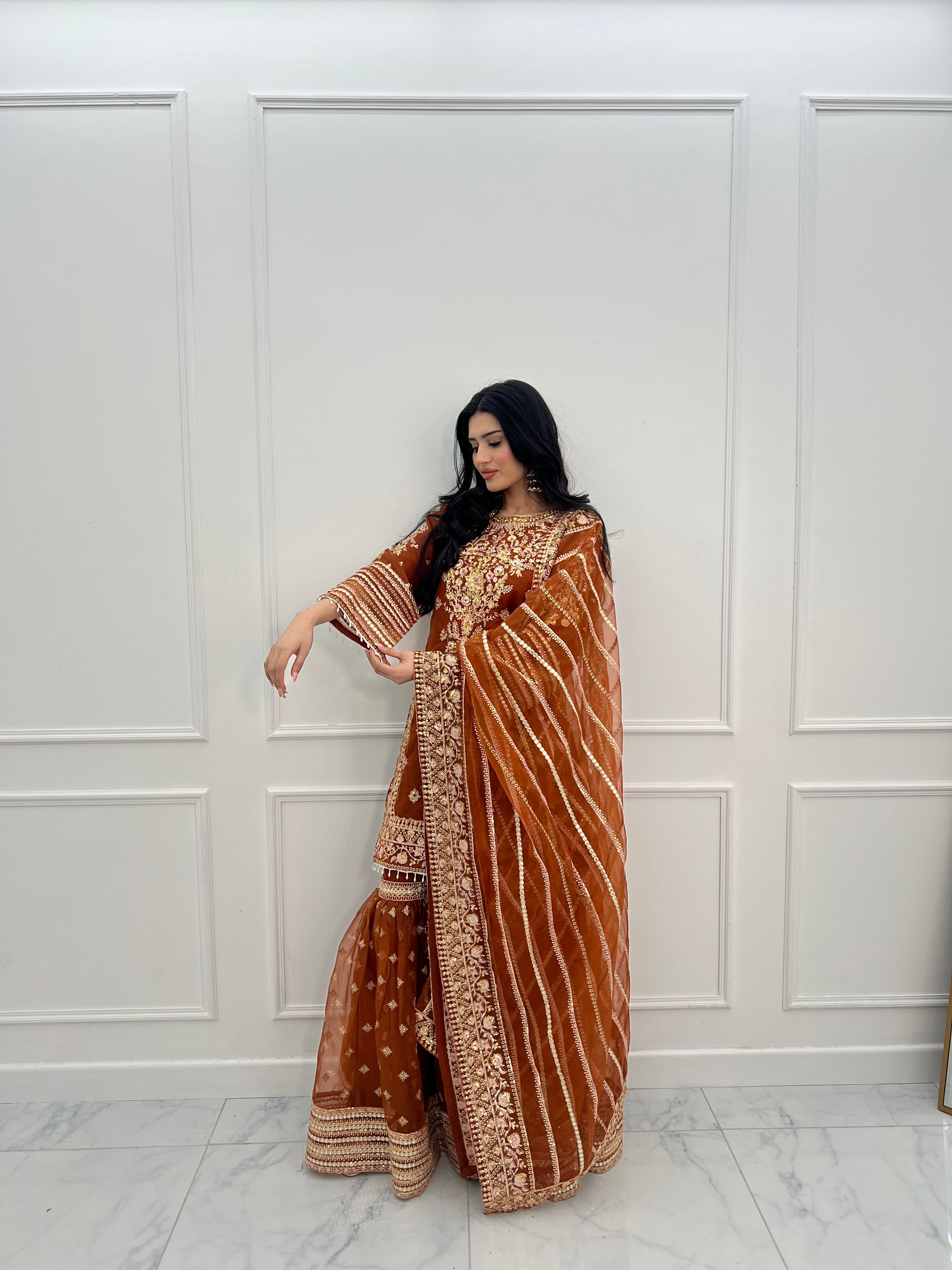 Tehwar - V4 - Luxury Festive Collection with Gharara - Organza - Ready to Wear -  SD10