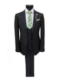 Black Two Button 3-Piece Suit-0