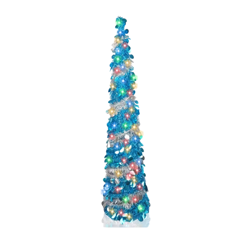 Blue Silver Foil Christmas Tree