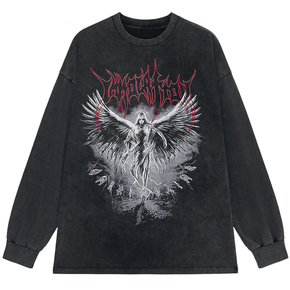 Y2k Gothic Punk Style Men T Shirt Clothes Harajuku Oversized T-shirt Top Tee High Street Hipster Summer Streetwear Anime Clothes-3