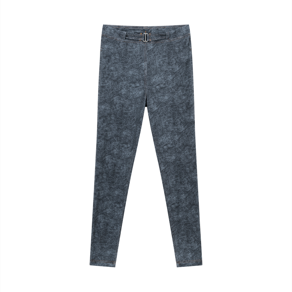 Women's Faux Denim Zip-Fly Leggings