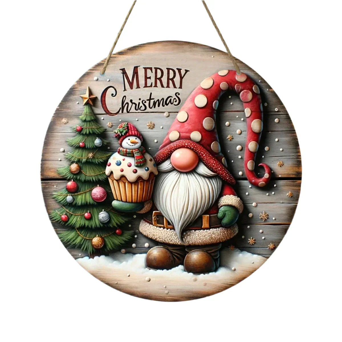 Wooden Merry Christmas Hanging Decoration