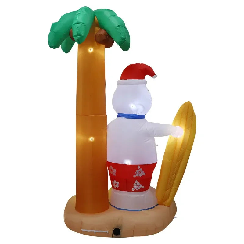 2.4M Christmas Inflatable Beach Snowman with LED Lights