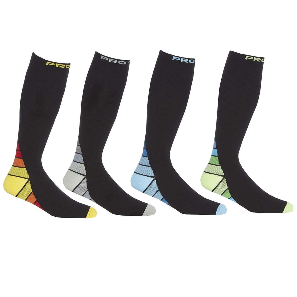 Sock Stack Men's Long Compression Socks 2 Pack Breathable Anti-Crimp Design Black Reinforced Heel and Toe Comfort