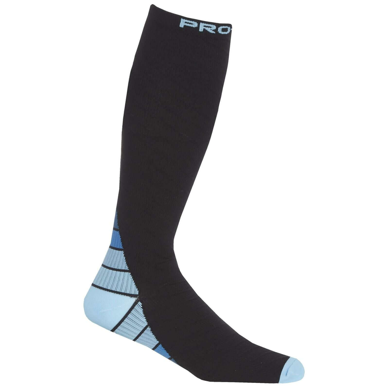 Sock Stack Men's Long Compression Socks 2 Pack Breathable Anti-Crimp Design Black Reinforced Heel and Toe Comfort